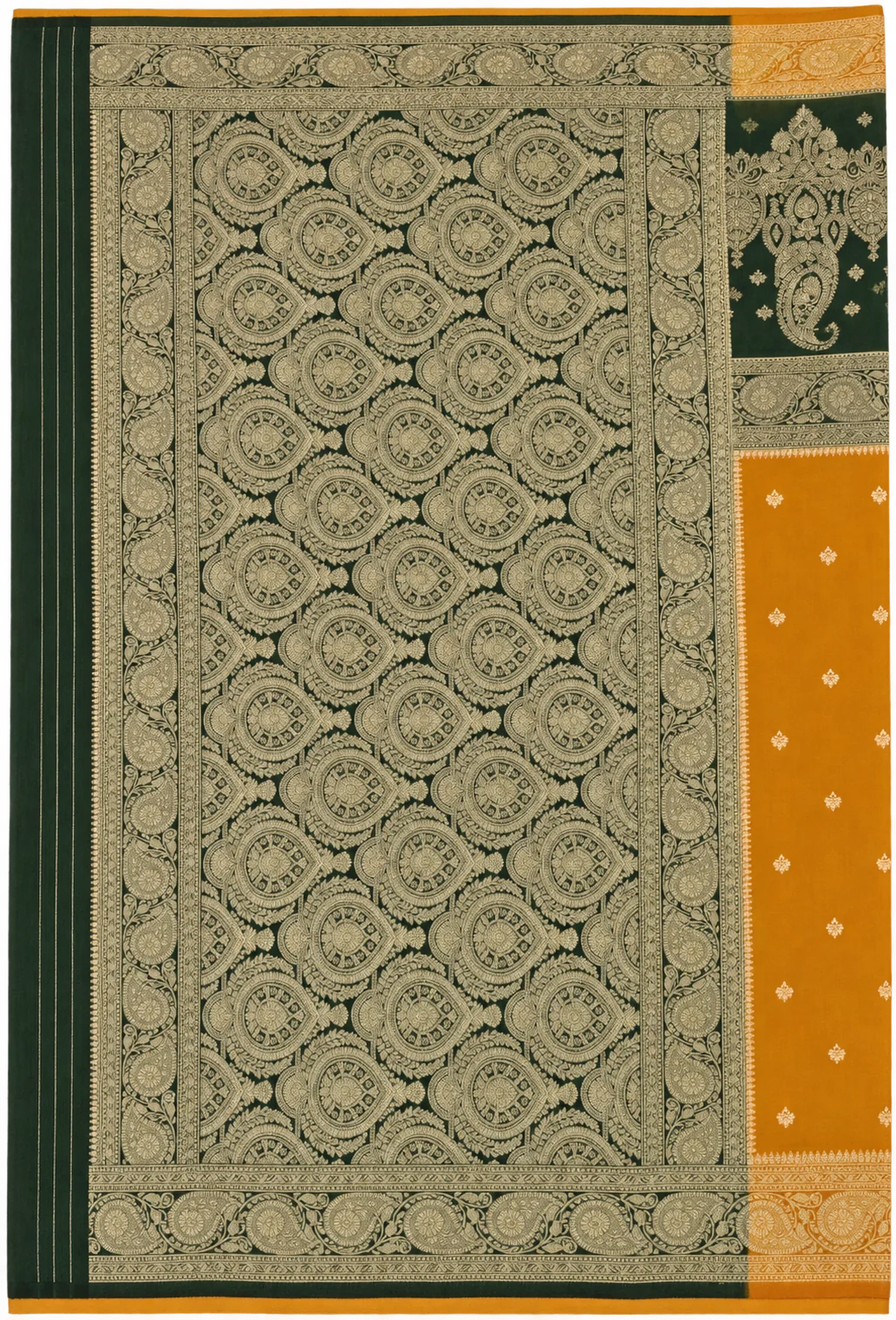 Mustard Yellow and Green semi crape silk sarees Mustard Yellow and Green semi crape silk sarees